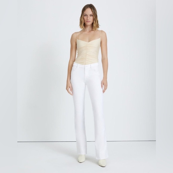 7 For All Man Kind Kimmie Bootcut Sexy & Curvy w/ Contoured Waist WHITE Size 28 - Picture 1 of 7